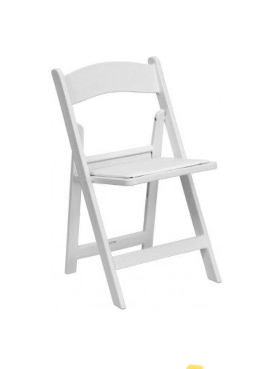 White Resin Folding padded Chair