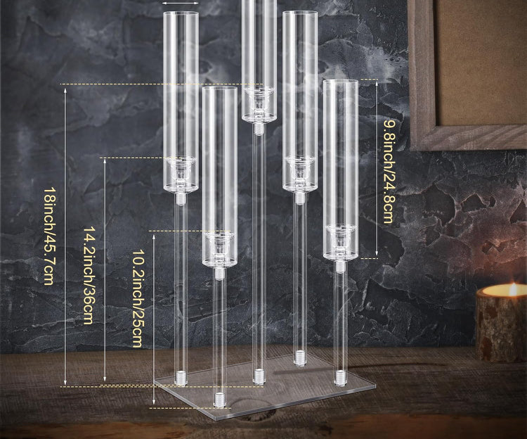 5-Arm Long Table Acrylic Candelabra