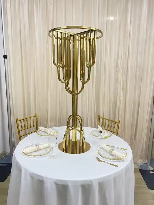 Gold Decorative Metal Centerpiece Stand
